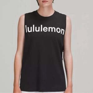 Lululemon logo graphic tank black!